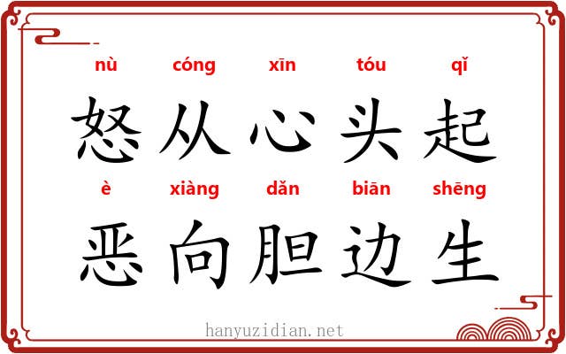 怒从心头起，恶向胆边生