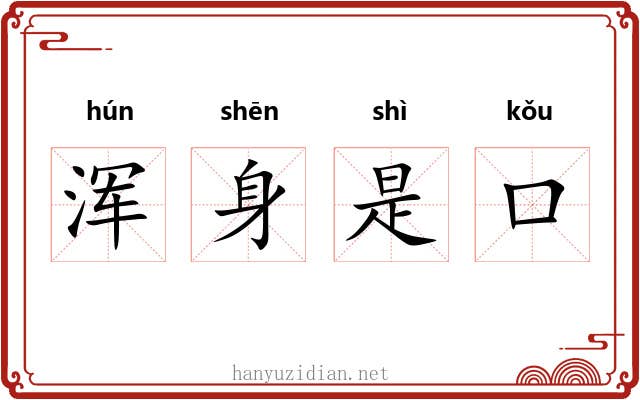 浑身是口
