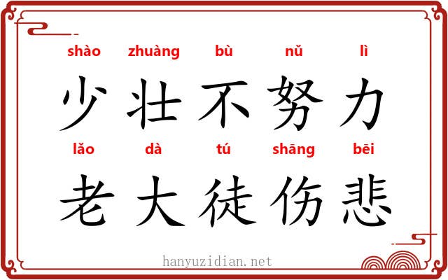 少壮不努力，老大徒伤悲
