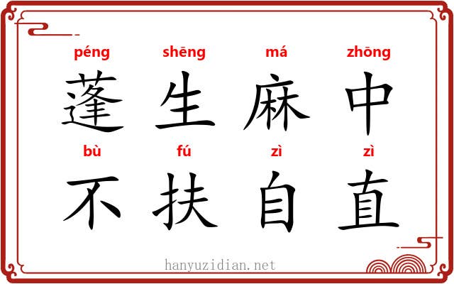 蓬生麻中，不扶自直