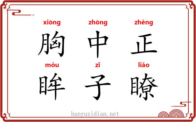 胸中正，眸子瞭
