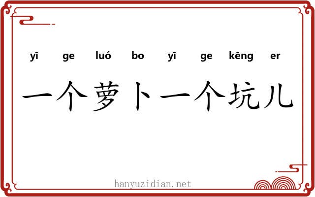 一个萝卜一个坑儿
