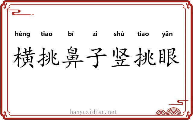 横挑鼻子竖挑眼
