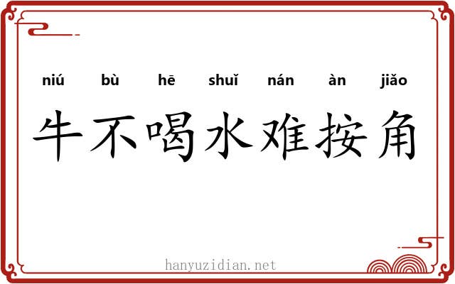 牛不喝水难按角