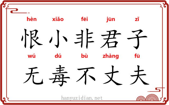 恨小非君子，无毒不丈夫
