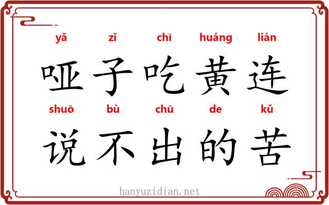 哑子吃黄连，说不出的苦