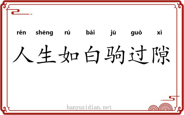 人生如白驹过隙