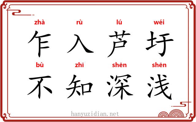 乍入芦圩，不知深浅