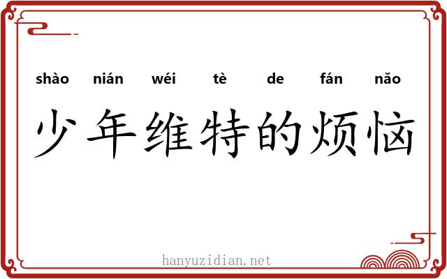 少年维特的烦恼