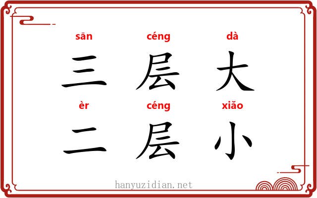 三层大,二层小 三层大,二层小