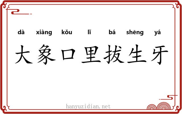 大象口里拔生牙 大象口里拔生牙