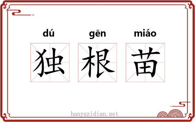 独根苗 独根苗