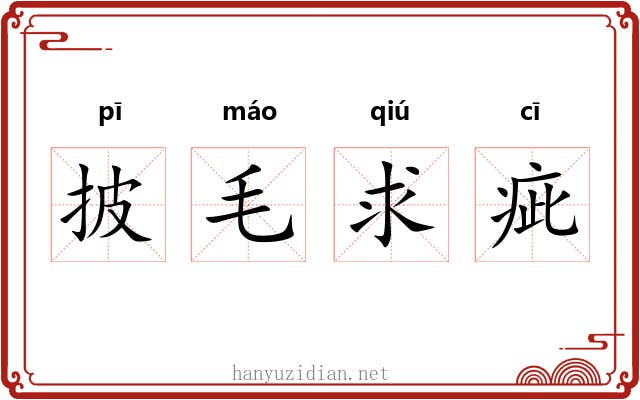 披毛求疵 披毛求疵