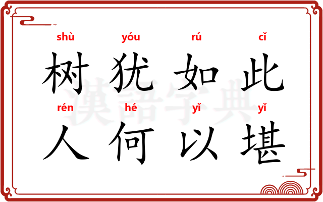 树犹如此，人何以堪