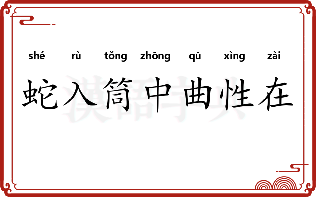 蛇入筒中曲性在